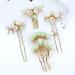 Vintage Asian Chinese Hanfu Pearl Green Jade Hair Combs & Pins Set | Hair Accessories for Women & Girls - Buy Online on SooperMarket.com