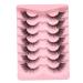 Fake Eyelashes 1 Pack/7 Pairs Fluffy Mink Lashes 3D Natural Look Wispy Eye Lashes Faulse Eyelashes Extension for Eye Makup Mink Lashes Lash Extension False Eyelashes Wispy Eye Lashes