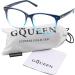 GQUEEN Large Frame Horn Glasses for Women and Men - UV400 Non-Prescription Nerd Glasses - Stylish PE1 1 Blue - International Shipping Available - Buy Online on SooperMarket.com