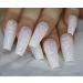 MISUD Glitter Long Coffin Fake Nails - White Ballerina Shape Acrylic Nails for Women & Girls - Buy Online on SooperMarket.com