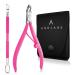 Andlane Cuticle Trimmer and Cuticle Pusher - Professional Stainless Steel Cuticle Nippers  Remover and Cutter - Manicure and Pedicure Tools (Pink)