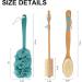 2 Pack Bath Brush Set: Long-Handled Luffa Brush & Double-Sided Bristle Brush with Hooks - Buy Online on SooperMarket.com