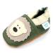 Dotty Fish Soft Leather Baby Shoes for Boys. Toddler Shoes. Non Slip. Animal Designs for Boys and Girls. 0-6 Months - 4-5 Years 18-24 Months Green and Cream Bear