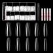 Makartt Ballerina Nails Set 500pcs Clear False Nail Tips with 4 PCS Nail Glue for Acrylic Nail Press on Nails Set Full Cover Coffin Nails Soak Off Nail Tips with 1pc Nail File Nails Art for Women Ballerina Nails Tips Set