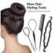 6-Piece Hair Bun Maker Set - Ring Style Donut Bun Shaper & Hair Accessories with Bobby Pins, Elastic Bands, and Ponytail Tools for Women, Girls, Kids - Black - Buy Online on SooperMarket.com