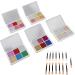 6 Colors Glitter Metallic Mirror Effect Nail Powder Long Lasting and Fine Powder Texture Suitable for DIY Nail Art with 15 Eyeshadow Sticks - Buy Online on SooperMarket.com