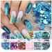 12 Grids Holographic Nail Art Glitter Flakes Hexagon Nail Glitter Sequins Mermaid Powder Flakes Shiny Hexagon Iridescent Nail Glitter Flake Chameleon Sequins for Women Manicure Decoration Accessories Glitters 11