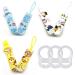 3 pieces baby pacifier chain girl young bpa-free pacifier band fabric girl boy pacifier chain nuckel chain fit most pacifier and bite toys with 3 PCs transparent silicone ring