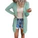 Long Shirt Outerwear Top Thin Warm Knitted Coat Women's Blouse V-Neck Shirt Tunic Long Women's Tunic Women's Shirt Casual Checked Shirt Women's Winter Chunky Knit Jacket G-green M