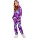 Hopeac Girls 2-Piece Tie Dye Set | Twist Front Top & Sweatpants | Purple, Green, Black | 5-6 Years - Buy Online on SooperMarket.com