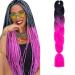 prinfantasy 24 Inch Braids Pink Pre-Stretched Easy Braiding Hair Extensions for Braids Hair Hot Water Setting Synthetic Fiber Hair Extensions Black and Pink GBBZ047 GBBZ047 24 inch
