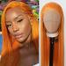 Orange Lace Front Wig - Long Straight Synthetic Hair for Black Women - Heat Resistant Fiber - Cosplay and Daily Wear - Buy Online on SooperMarket.com