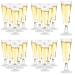 mwellewm 100 Pcs Plastic Champagne Flutes, Disposable Clear Champagne Glasses, 5oz Plastic Wine Glasses, Assemble Plastic Champagne Cups for Party Wedding Cocktail Cups