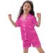 SWOMOG Kids Silk Pyjamas Set - Short Sleeve Satin PJs for Girls Boys in Rose, Ages 4-16 - Buy Online on SooperMarket.com
