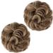 PORSMEER Curly Wavy Hair Buns Extensions 2 Pieces for Women Girls - Large Synthetic Updo Scrunchies in Gold Blonde/Ash Brown 12H24 - Buy Online on SooperMarket.com