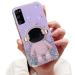 Tivenfezk Nadoli for Samsung Galaxy A51 astronaut Hidden Stand Shell caricature glitter stand soft silicone bling transparent protective cover samsung galaxy a51 purple