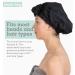Luxury Black Shower Cap for Women with Bow - Reusable & Waterproof, Adjustable Hair Cover - Buy Online on SooperMarket.com