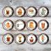 PRECUT Coffee Shop Cupcake Toppers Coffee Shop Theme Coffee Cake Premium Thickness SWEETENED VANILLA - wafer card cake decorations (Pack of 12) - Buy Online on SooperMarket.com