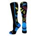 Crazy Socks with Lightning Bolts (multiple colors) Multi-neon/Black Small