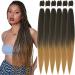 Xusuperb Lang Pre Stretched Braiding Hair Ombre Honeyblond 30 inch Easy Braids Extensions Kanecalon Kunsthaar for braid 6 Packs Appeared Lichelhair Yaki Lichen Hair extensions (T1b/27#) 76 cm (6 Pack) T1B/27#