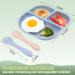 FireTink 3-Piece Silicone Baby Plate Set - BPA-Free Suction Cup Slip-Resistant Children's Dishware with Fork & Spoon - Buy Online on SooperMarket.com