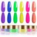 Lavender Violets 14g x 6 Colors Dip Powder Bright Pink Summer Blue Green Yellow Purple Neon Colours Party Time French Nail Art Manicure Dipping Powder Nail Kit J222