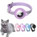 Airtag cat neck band leather Airtag collar cat reflectively adjustable GPS cat collar Airtag case for tracking cat anti-losing air day cat for large/medium-sized/small cat (XS purple XS (19-26cm) purple