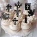 Rsstarxi 24 Pack First Holy Communion Cupcake Toppers Dove God Bless Cross Cupcake Picks Decorations for First Communion Baby Shower Baptism Theme Party Cake Decorations Black Design 6 Black - Buy Online on SooperMarket.com