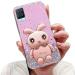 Tivenfezk nadoli for oppo realme 8 4G hare hidden stand shell caricature glitter rabbits stand soft silicone bling cell phone case transparent protective cover ocpo realme 8 4g pink