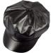 Samtree Women's PU Leather Black Newsboy Visor Beret Cabbie Hat - Stylish 8 Panel Ivy Cap - Buy Online on SooperMarket.com