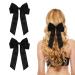 2 Pack Bow Hair Clips Black Hair Bows for Women Girls Large Bow Clips Hair Barrette Hair Accessories