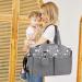 SONARIN Multi-Function Waterproof Baby Changing Bag - Grey | Large Capacity Travel Diaper Bag with Pacifier Holder - Buy Online on SooperMarket.com