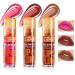 3 Colors Spicy Lip Plumper Set Lip Gloss Lip Plumping Oil with Chilli Extract Ultra-Hydrating High Pigment Lip Stain Moisturizing Tinted Lip Balm Lip Makeup for Women-Set B Set-B