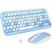 MOFII Colorful Computer Wireless Keyboard and Mouse - Mini Blue