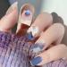 Luvadeyo Pack of 24 Stick-on Nails | French Wave Lines | Long Blue & White Artificial Fingernails | Acrylic Press-On Nail Tips for Women & Girls - Buy Online on SooperMarket.com
