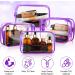 12-Piece Clear PVC Zippered Cosmetics Bag Set - Waterproof Toiletry Carry Pouch for Makeup - Purple Medium - Buy Online on SooperMarket.com
