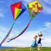 HENGDA KITE Prism Dinosaur Park & Diamond Kite Set - Easy-to-Fly for Kids & Adults - Excellent Fabric - Two Sets in Individual Packaging - Accessories Included (23x27in) - Buy Online on SooperMarket.com