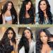 PORSMEER Long Black Wavy Curl Wigs for Women Middle Part Fluffy Curly Black Wig Natural Looking Synthetic Heat Resistant Fiber Wigs Hair Replacement Wigs for Daily Party Use Wig (Black) - Buy Online on SooperMarket.com