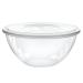 PLASTICPRO Disposable Round Crystal Clear Serving Bowls With Lids Party Snack or Salad Bowl, Plastic Clear Chip Bowls, Party Snack Bowls, Candy Dish, Salad (2, 96 OUNCE) 2 96 OUNCE