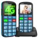 Uleway 4G senior cell phone mobile phone without a contract seniors cell phone with large buttons pensioner cell phone big key cell phone with USB-C 1.7 inch LCD SOS function flashlight charging station use of the nano-SIM