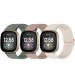 Chinbersky 3 piece of bracelet compatible with Fitbit Versa 3/Fitbit Versa 4/Fitbit Sense/Fitbit Sense2 Nylon bracelet soft adjustable braided replacement sports band suitable for men and women Star light/meat bar/pine needlebar