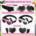 2 Pcs Small Dog Sunglasses UV Protection Heart Goggles for Dogs - Pink/White - Buy Online on SooperMarket.com