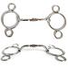 2 Two Ring Horse Bit Universal Copper Roller & Inlay Snaffle Gag (5")