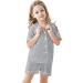 SWOMOG Unisex Kids Modal Pyjamas Set | Button-Down Short Sleeve PJs | 6-7 Years | Gray - Buy Online on SooperMarket.com