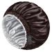 Mikimini satin hood 2-pack for men and women turnable double-layer sleep-silk hood for curly hair braids with adjustable widened rubber band soft (XL chocolate/silver) XL (2-pack) chocolate/silver