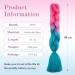 Tess Braids Extensions 60 cm - 5 Pack Jumbo Kanecalon Ombre Blue & Pink Hair Braids for Box Braids - 100g Bundle - Buy Online on SooperMarket.com