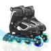 MonSports Adjustable Inline Skates for Kids,Red/Black/Blue Blade Roller Skating with Light-up Wheels for Beginner Boys,Girls and Youth Teens Size S-M-L black Large(US 5-8)Youth