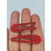 6 PCS Metal Snap Hair Clips - Red Hair Grips 5CM Long - Buy Online on SooperMarket.com