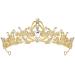 Aprince Gold Crown and Tiara Crystal Tiaras for Women Birthday Crown for Girls Bridal Headband for Wedding Prom Mother's Day