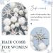 Handcess Bridal Pearls Hair Comb Splitter Rhinestone Star Hair Pieces Crystal Bridal Side Combs Wedding Hair Accessories for Women and Girls - Buy Online on SooperMarket.com